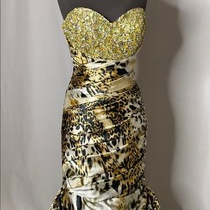 Mermaid leopard print gown